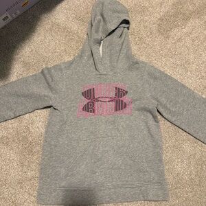 Under Armour Gray Hoodie with Pink Outline Logo